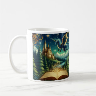Drachenwald-Fantasie-Geschichtenbuch Kaffeetasse
