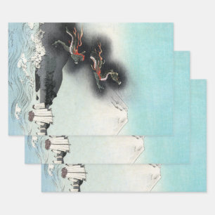 Drachenzorn-Seeschlacht um den Fuji, Japan Geschenkpapier Set