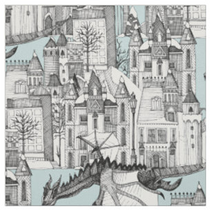 Drachonreich Winterblau Stoff