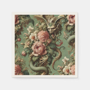 Drac's Finery - Gotischer Drache, floral Serviette