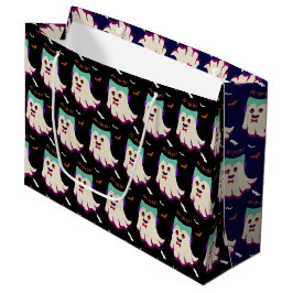 Dracula Boo Muster Black Large Gift Bag Große Geschenktüte