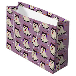 Dracula Boo Muster Lavender Große Geschenktasche Geschenktüte