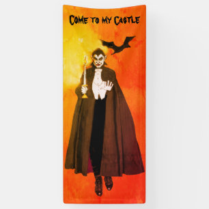 Dracula Burg Halloween-Party Banner