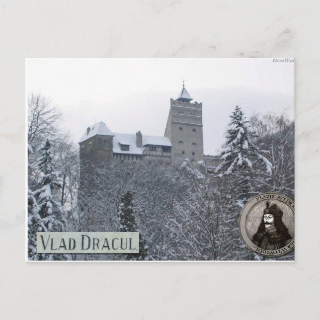 Dracula-Burg, Vintages Foto Postkarte (Vorderseite)