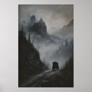 Dracula-Burg-Wandkunst, Nosferatu-Gothic-Print Poster