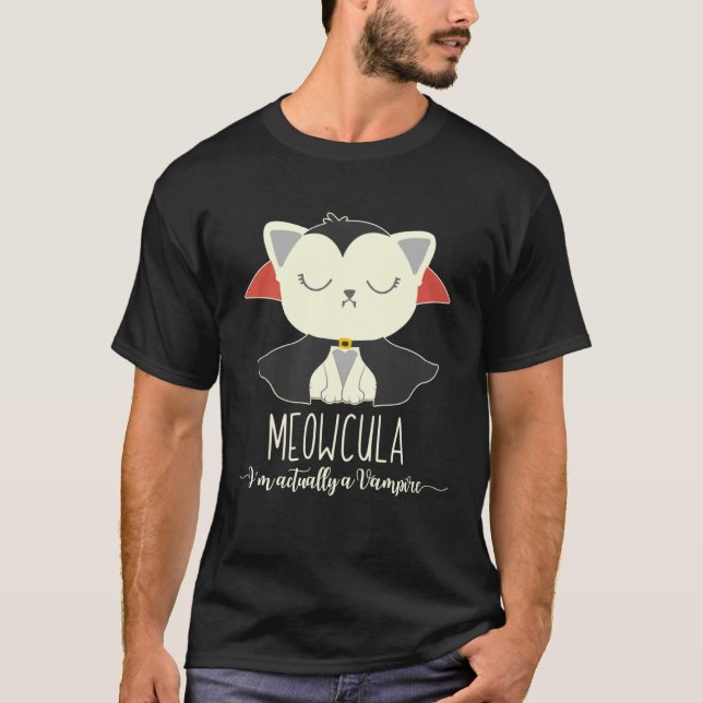 Dracula Cat Halloween Vampire Cat Meowcula 2020 Ki T-Shirt (Vorderseite)