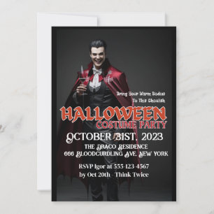 Dracula Cocktail Halloween Party Invitation
