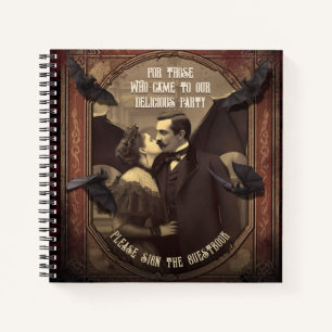 Dracula et Victorian Woman Halloween livre d'hôtes