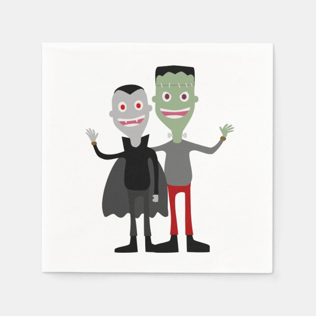 Dracula & Frankenstein Serviette (Vorderseite)