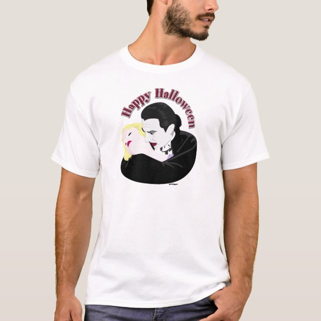 Dracula, glückliches Halloween T-Shirt (Vorderseite)