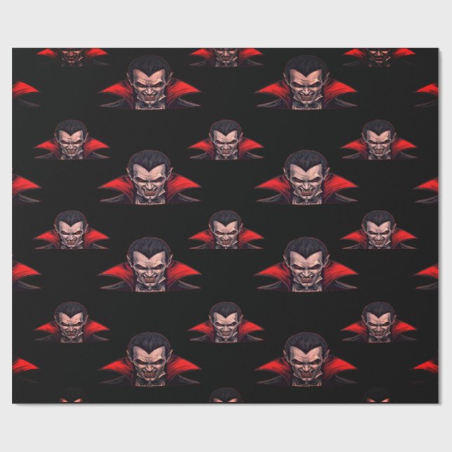 Dracula Gothic Horror Halloween Geschenkpapier (Flach)