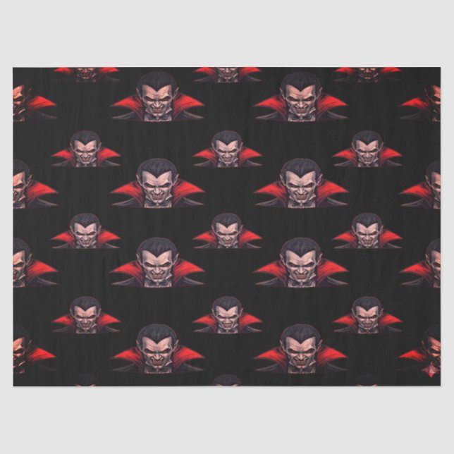 Dracula Gothic Horror Halloween Seidenpapier (Vorderseite)
