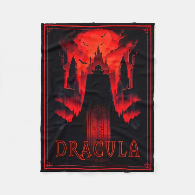 Dracula Gotischer Horror Vampire Art-halloween Vam Fleecedecke (Vorderseite)