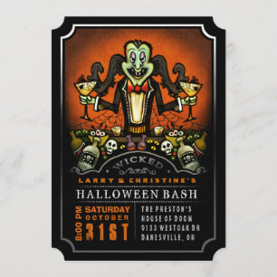 Dracula Halloween Bash Party Spaß Einladung