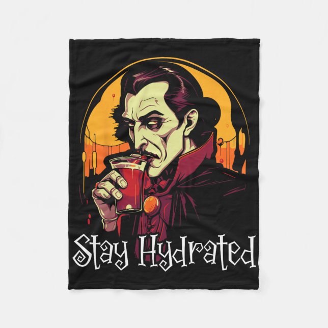 Dracula Halloween Beängstigend Trick oder Treat Sp Fleecedecke (Vorderseite)