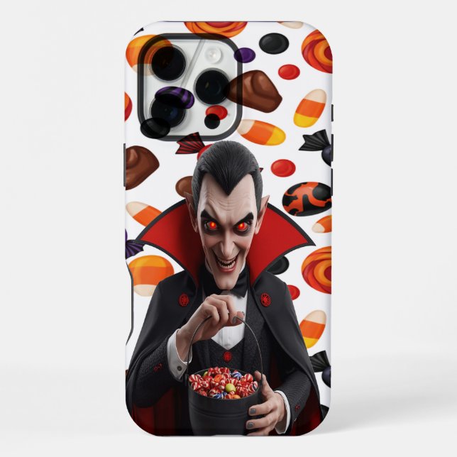 Dracula Halloween Candy iPhone 16 Pro Max Hülle (Rückseite)