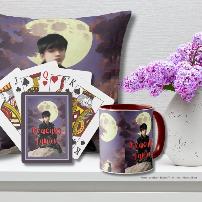 Dracula Junior - Spielkarten (DJ Cards, Throw Pillow & Mug by Poet Adiela Akoo - shop my merchandise now for more great gift ideas)