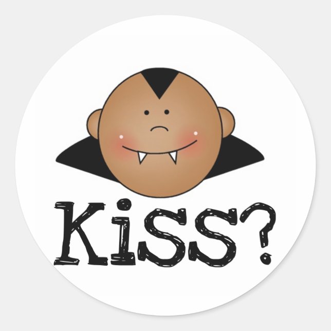 Dracula Kiss Runder Aufkleber (Vorderseite)