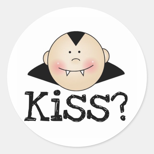 Dracula Kiss Runder Aufkleber (Vorderseite)