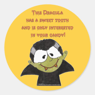 Dracula mit Sweet Tooth Runder Aufkleber