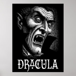 Dracula Portrait Schwarz-Weiß Poster