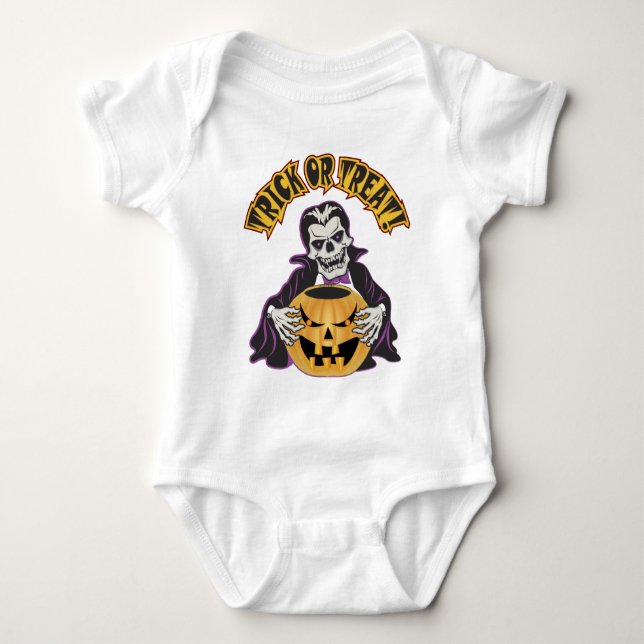 Dracula Skull Baby Strampler (Vorderseite)