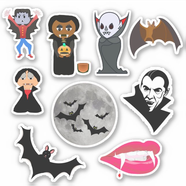 Dracula und Vampire Decal-Aufkleber Aufkleber (Vorderseite)