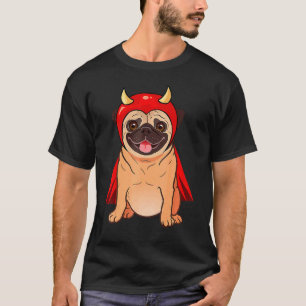 Dracula Vampir Mops Süßer Hund Halloween Kostüm Mo T-Shirt