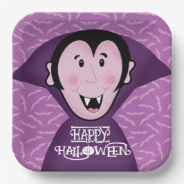 Dracula Vampire Bat Halloween Lila Fledermäuse Pappteller