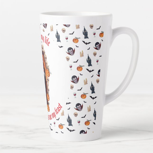 🧛 ‍ ♂️ Dracula Vampire Halloween Mug 🎃 Blanc (Droite)
