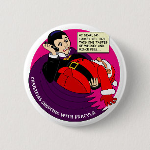 Dracula-Weihnachtseinkaufen Button