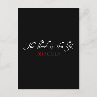 Dracula-Zitat: Das Blut ist das Leben Postkarte