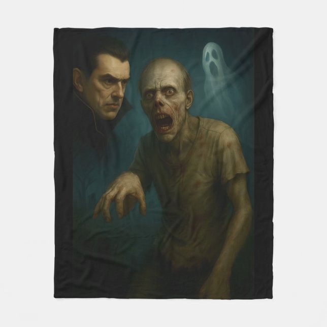 Dracula, Zombie & Ghost "Window Display" Fleecedecke (Vorderseite)