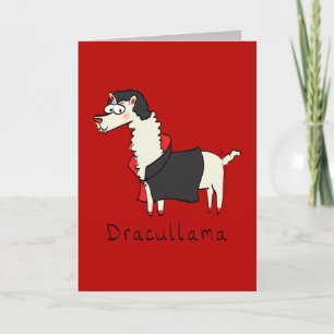 Dracullama - Drôle Halloween Llama Carte de voeux