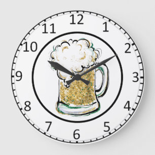 Draft Beer Große Wanduhr