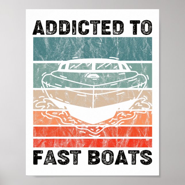 Drag Boat Rennsport Speedboat-Rennfahrer Bootrenne Poster (Vorne)