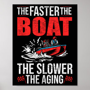 Drag-Boote-Bootsfahrer-Rennboot-Fahrer-Drag-Boa Poster