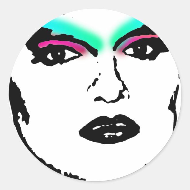 Drag Queen Runder Aufkleber (Vorderseite)