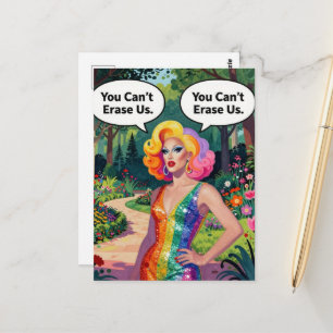 Drag Queen You Cant Erase Us Times Two Postkarte