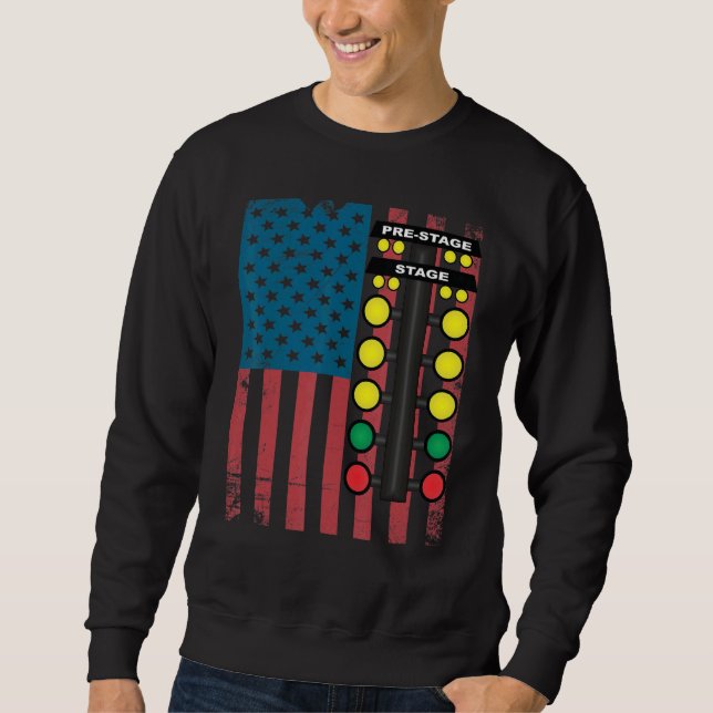 Drag Racing Flag American Drag Racer Drag Strip Tr Sweatshirt (Vorderseite)