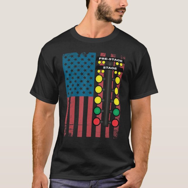 Drag Racing Flag American Drag Racer Drag Strip Tr T-Shirt (Vorderseite)