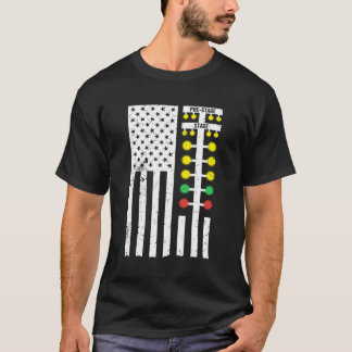 Drag Racing Flag American Drag Racer Drag Strip Tr T-Shirt