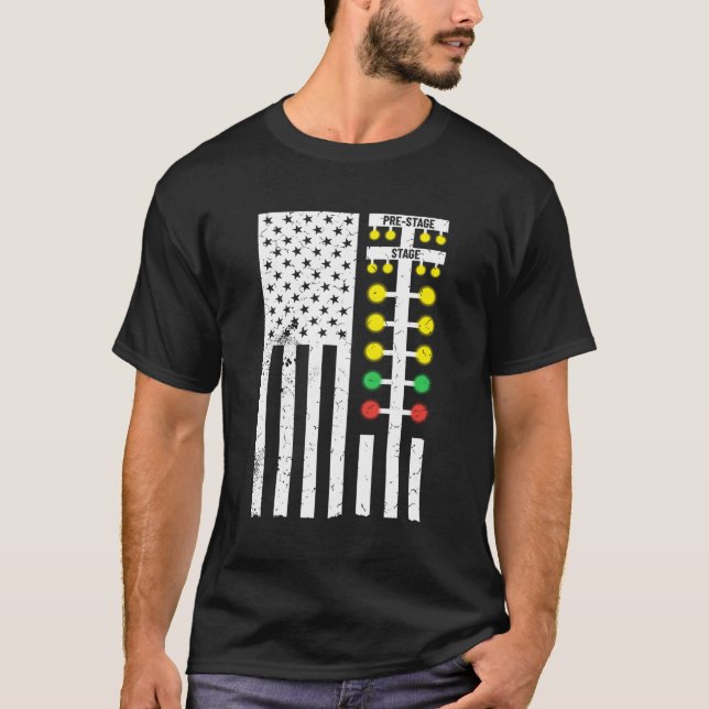 Drag Racing Flag American Drag Racer Drag Strip Tr T-Shirt (Vorderseite)