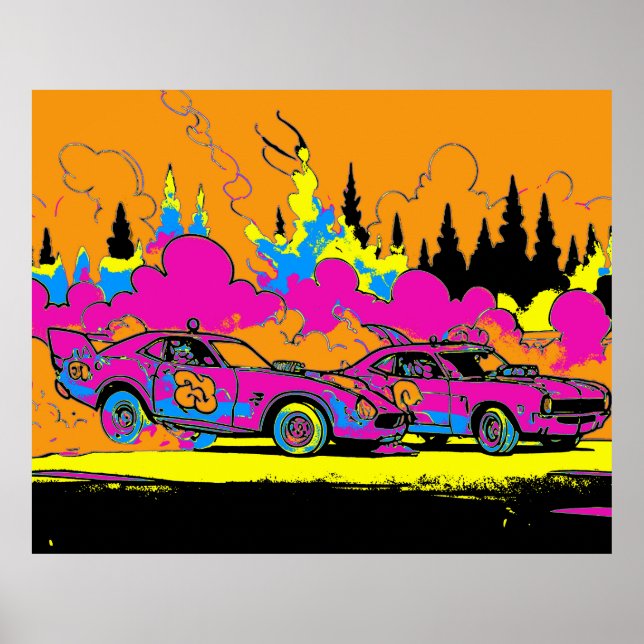 Drag Racing Smoke-Out - Drag-Racing Cars Poster (Vorne)