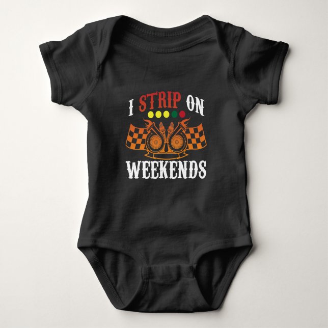 Drag Racing Weekend Turbo Race Track Racer Fan Baby Strampler (Vorderseite)