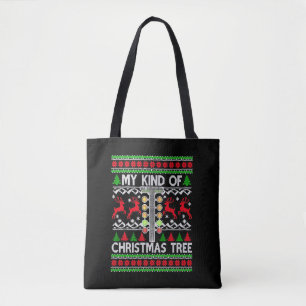 Drag Racing Weihnachtsbaum Ugly Xmas Sweater Tasche