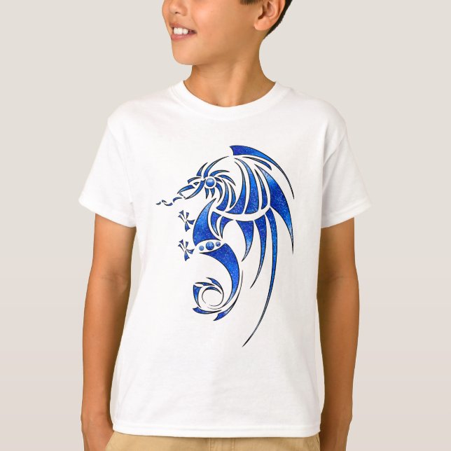 Dragissy V1 - Blauer Drache T-Shirt (Vorderseite)