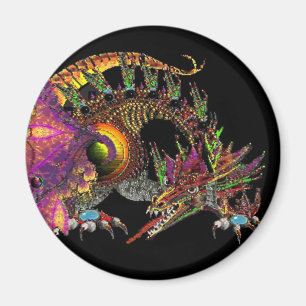 DRAGO / FANTASY DRACHE Schwarz Magnet