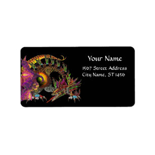 DRAGO/FANTASY DRAGON Black Adressaufkleber
