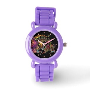 DRAGO/FANTASY-DRAGON IN GOLD UND SCHWARZ ARMBANDUHR